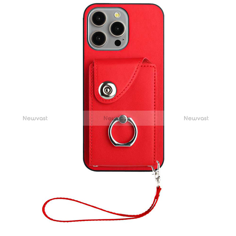 Soft Silicone Gel Leather Snap On Case Cover BF1 for Apple iPhone 14 Pro Max Red