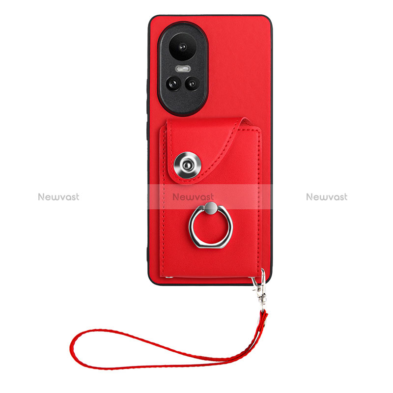 Soft Silicone Gel Leather Snap On Case Cover BF1 for Oppo Reno10 5G Red