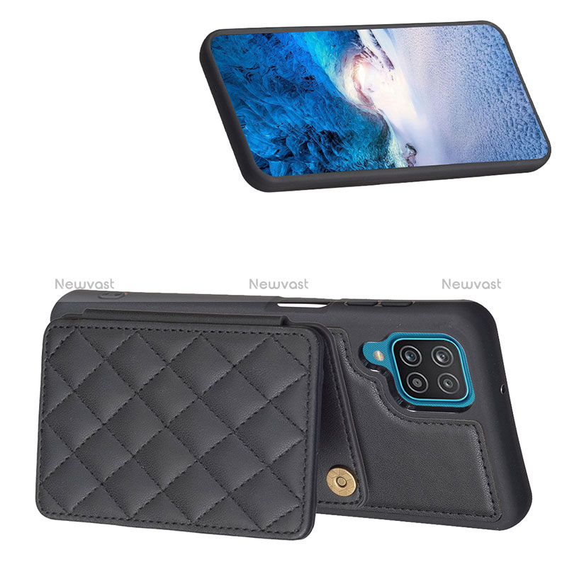 Soft Silicone Gel Leather Snap On Case Cover BF1 for Samsung Galaxy A12 Nacho