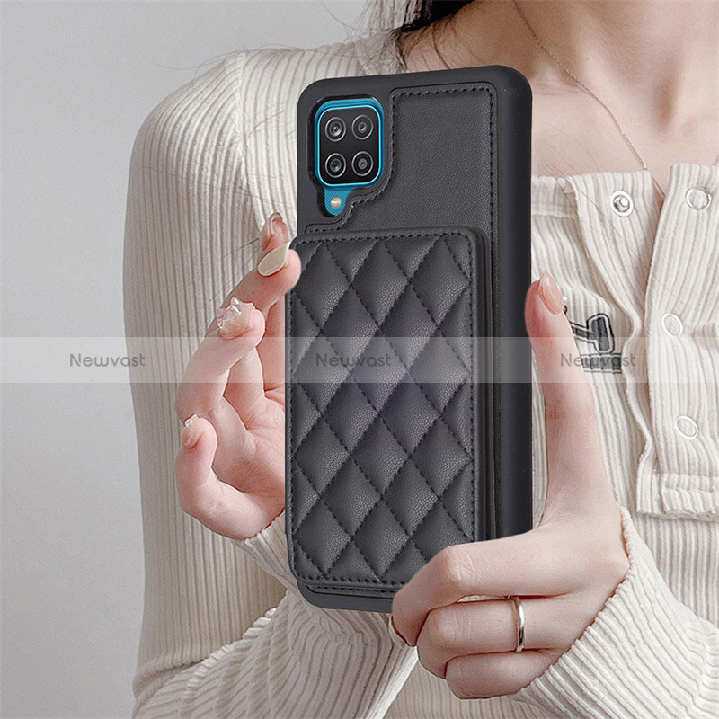 Soft Silicone Gel Leather Snap On Case Cover BF1 for Samsung Galaxy A12 Nacho