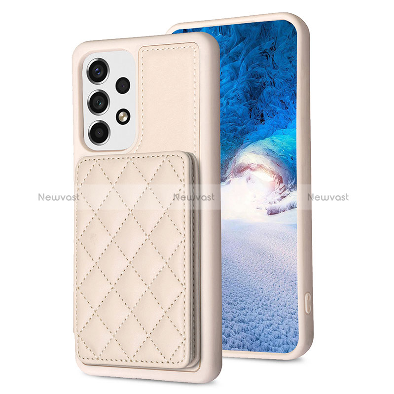 Soft Silicone Gel Leather Snap On Case Cover BF1 for Samsung Galaxy A13 4G Khaki