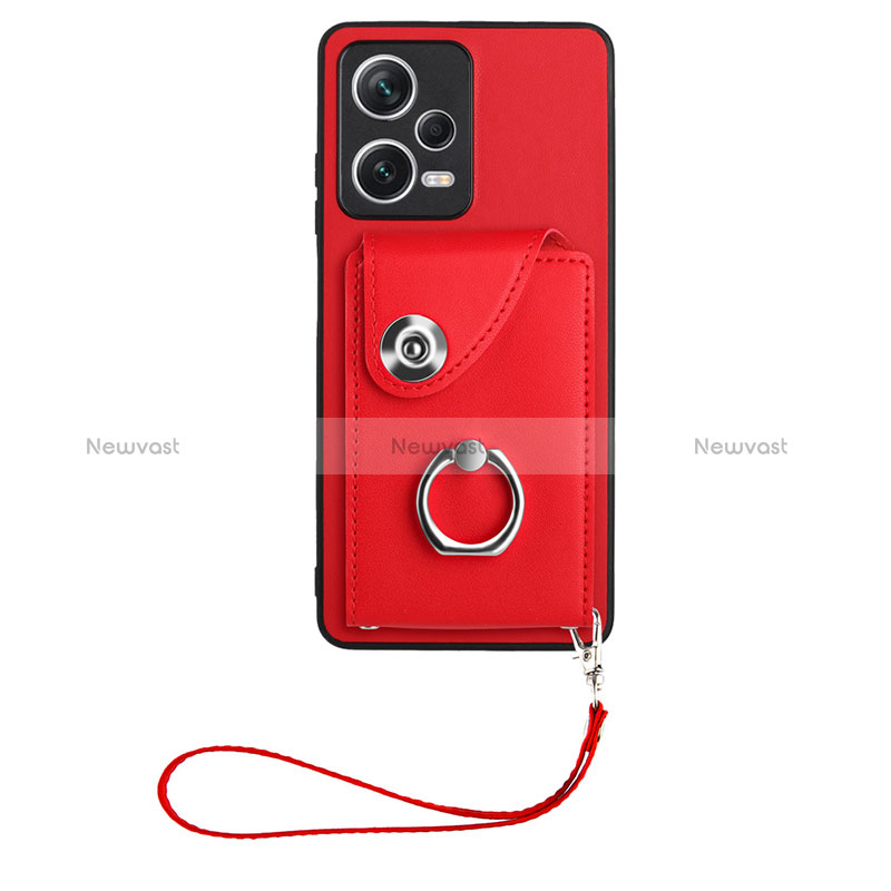 Soft Silicone Gel Leather Snap On Case Cover BF1 for Xiaomi Poco X5 5G Red