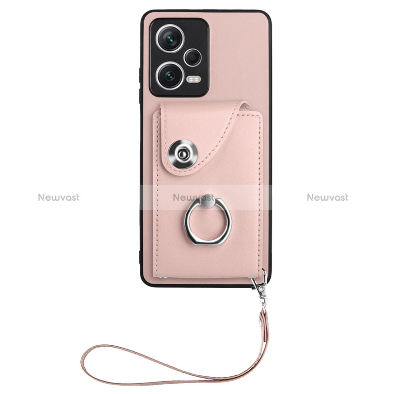 Soft Silicone Gel Leather Snap On Case Cover BF1 for Xiaomi Poco X5 5G Rose Gold