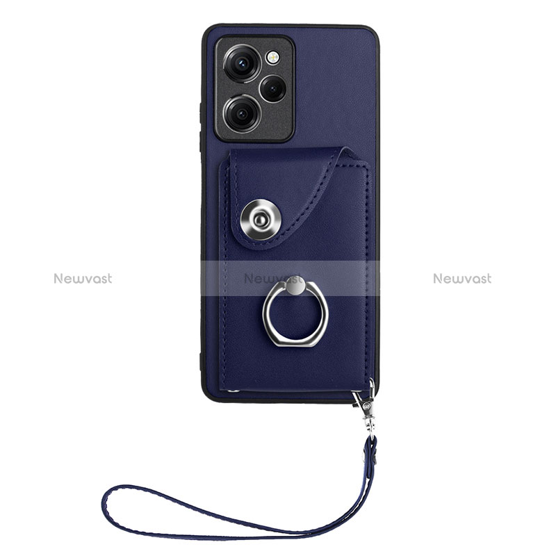 Soft Silicone Gel Leather Snap On Case Cover BF1 for Xiaomi Redmi Note 12 Pro Speed 5G Blue