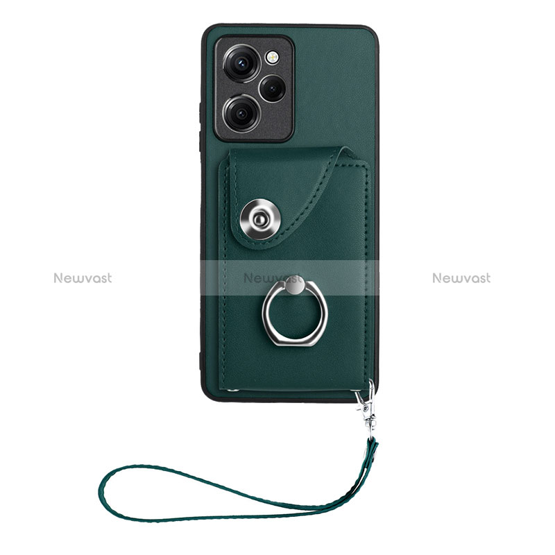 Soft Silicone Gel Leather Snap On Case Cover BF1 for Xiaomi Redmi Note 12 Pro Speed 5G Midnight Green