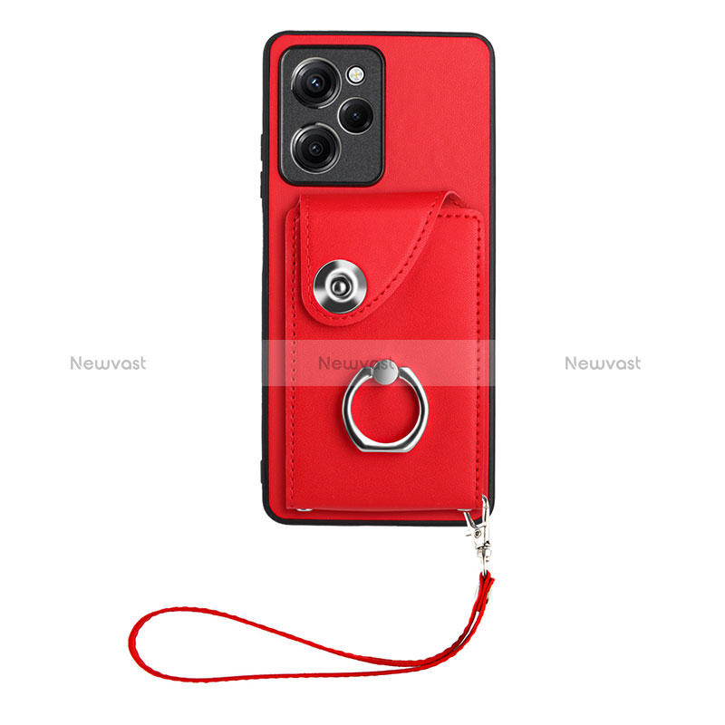 Soft Silicone Gel Leather Snap On Case Cover BF1 for Xiaomi Redmi Note 12 Pro Speed 5G Red