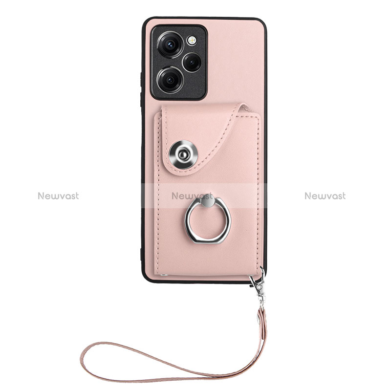 Soft Silicone Gel Leather Snap On Case Cover BF1 for Xiaomi Redmi Note 12 Pro Speed 5G Rose Gold