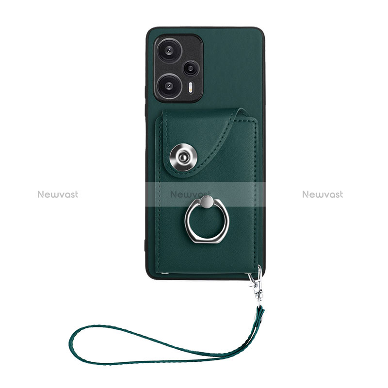 Soft Silicone Gel Leather Snap On Case Cover BF1 for Xiaomi Redmi Note 12 Turbo 5G Midnight Green