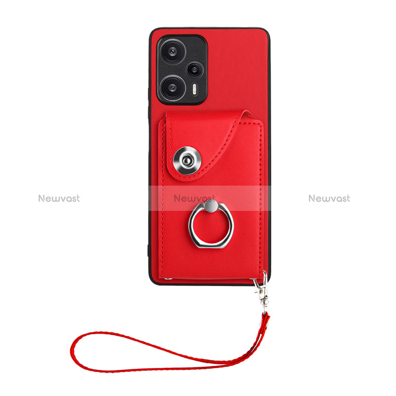 Soft Silicone Gel Leather Snap On Case Cover BF1 for Xiaomi Redmi Note 12 Turbo 5G Red