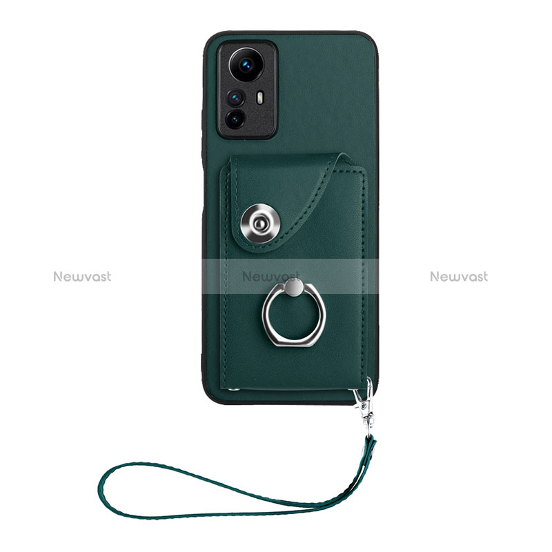 Soft Silicone Gel Leather Snap On Case Cover BF1 for Xiaomi Redmi Note 12S Midnight Green