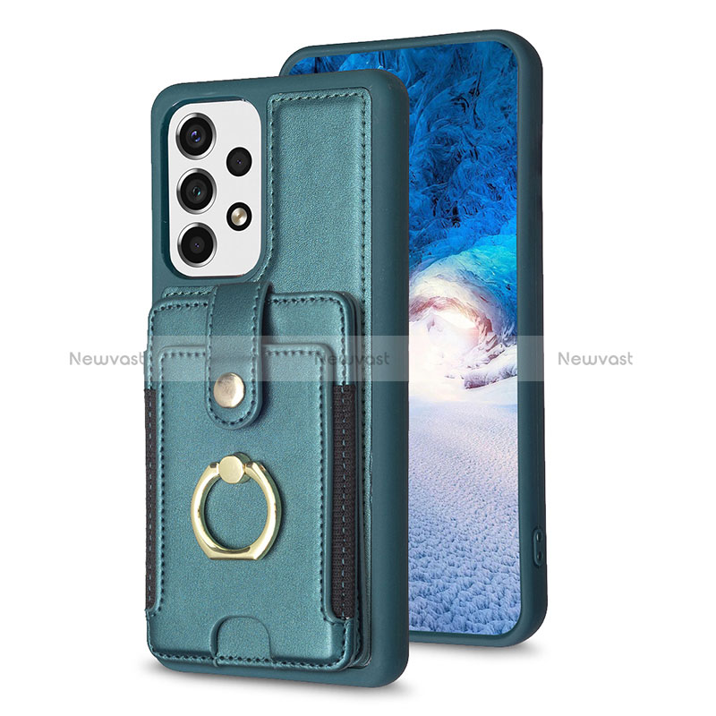 Soft Silicone Gel Leather Snap On Case Cover BF2 for Samsung Galaxy A13 4G Green