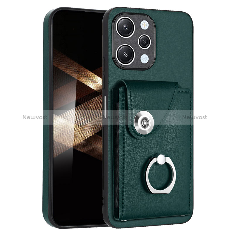 Soft Silicone Gel Leather Snap On Case Cover BF2 for Xiaomi Poco M6 Pro 5G Midnight Green