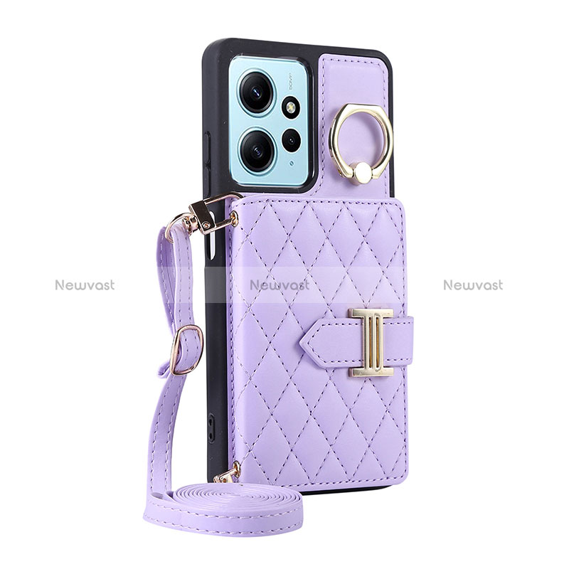 Soft Silicone Gel Leather Snap On Case Cover BF2 for Xiaomi Redmi Note 12 4G Clove Purple