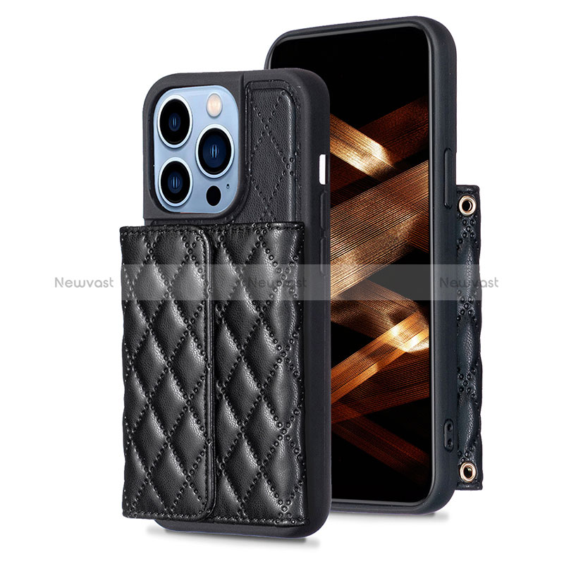 Soft Silicone Gel Leather Snap On Case Cover BF3 for Apple iPhone 13 Pro Max