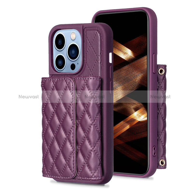 Soft Silicone Gel Leather Snap On Case Cover BF3 for Apple iPhone 13 Pro Max