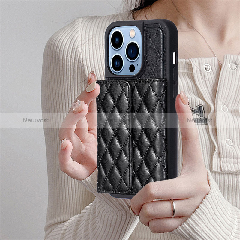 Soft Silicone Gel Leather Snap On Case Cover BF3 for Apple iPhone 14 Pro