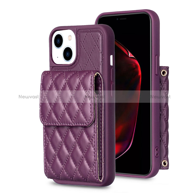 Soft Silicone Gel Leather Snap On Case Cover BF3 for Apple iPhone 15 Plus