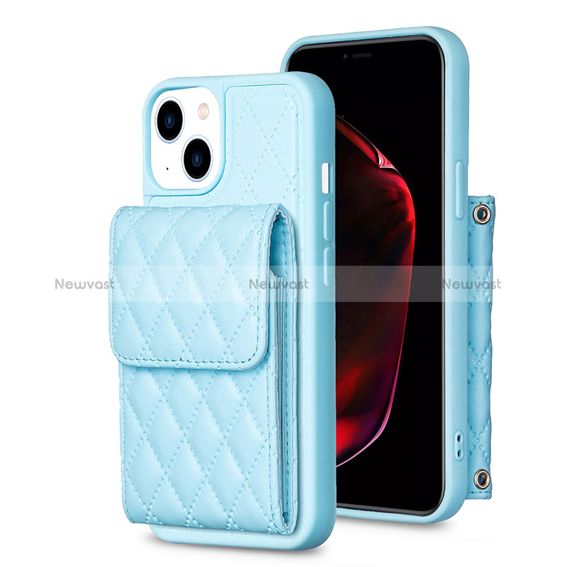 Soft Silicone Gel Leather Snap On Case Cover BF3 for Apple iPhone 15 Plus