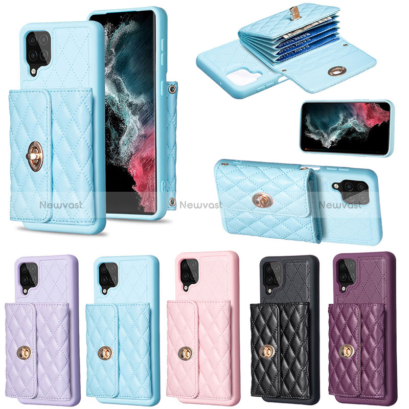 Soft Silicone Gel Leather Snap On Case Cover BF3 for Samsung Galaxy A12 Nacho
