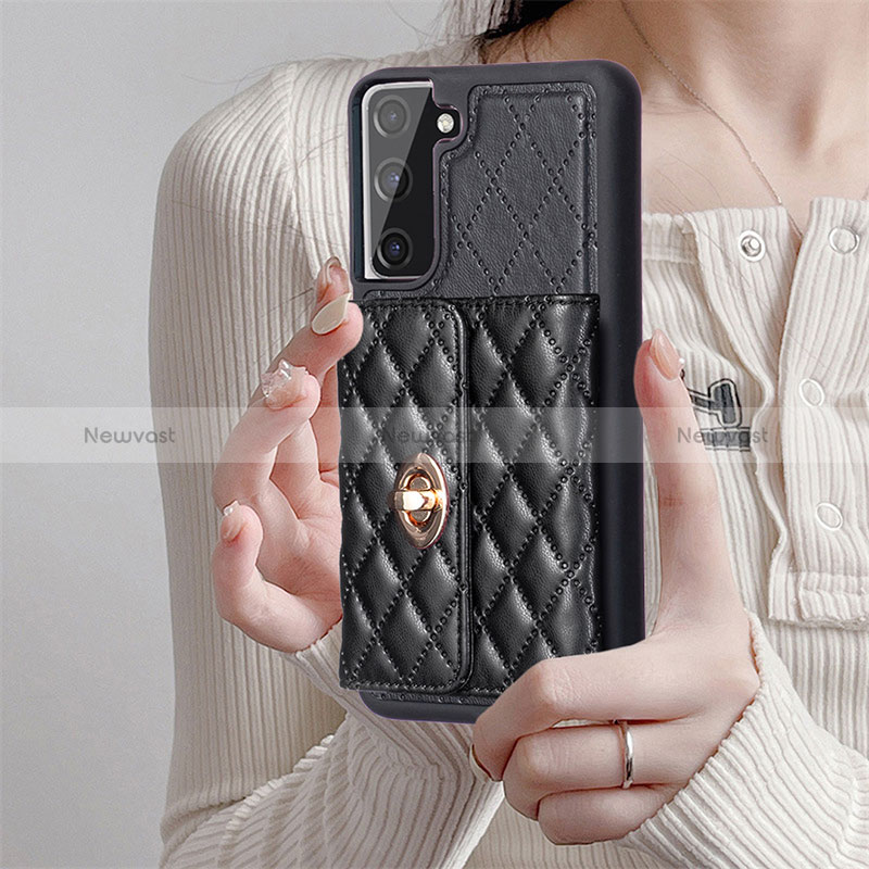 Soft Silicone Gel Leather Snap On Case Cover BF3 for Samsung Galaxy S21 FE 5G