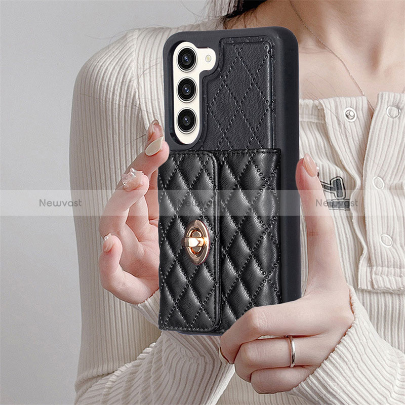 Soft Silicone Gel Leather Snap On Case Cover BF3 for Samsung Galaxy S23 5G