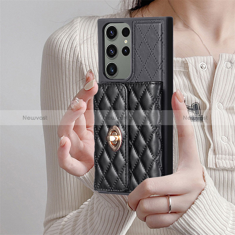 Soft Silicone Gel Leather Snap On Case Cover BF3 for Samsung Galaxy S24 Ultra 5G