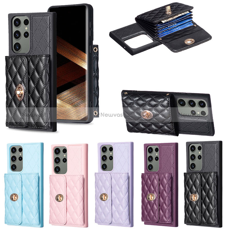 Soft Silicone Gel Leather Snap On Case Cover BF3 for Samsung Galaxy S25 Ultra 5G