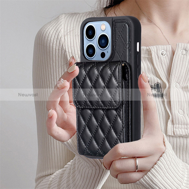 Soft Silicone Gel Leather Snap On Case Cover BF4 for Apple iPhone 13 Pro Max