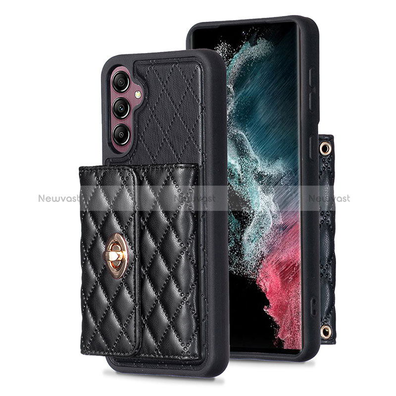 Soft Silicone Gel Leather Snap On Case Cover BF4 for Samsung Galaxy A14 4G