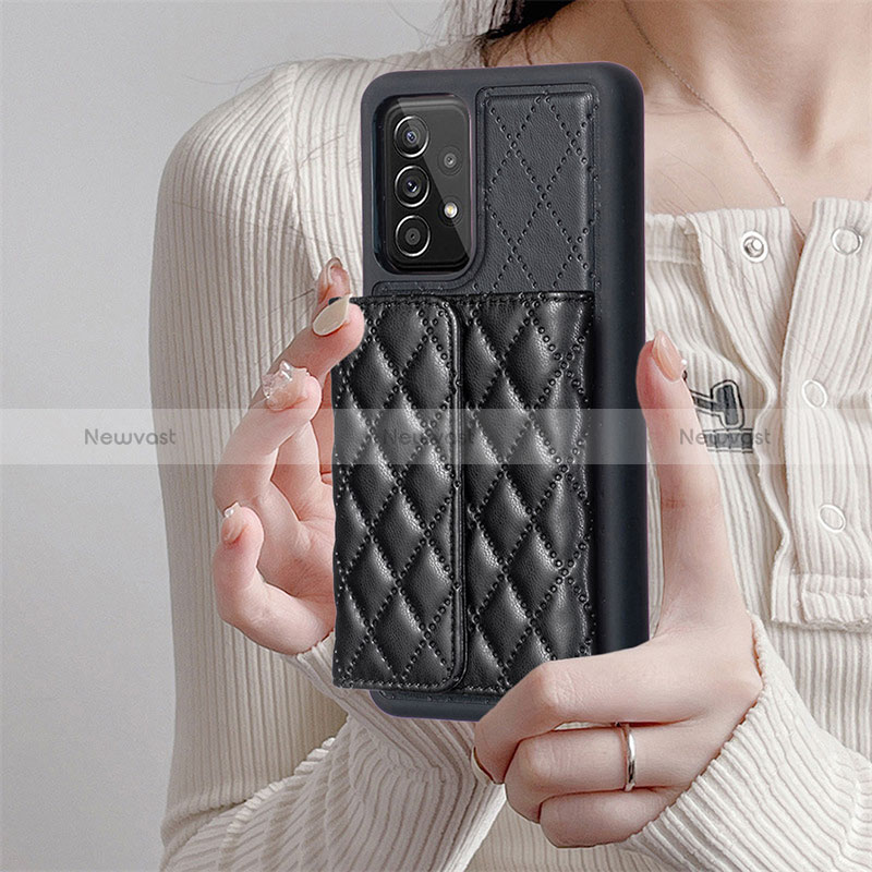 Soft Silicone Gel Leather Snap On Case Cover BF4 for Samsung Galaxy A52 4G