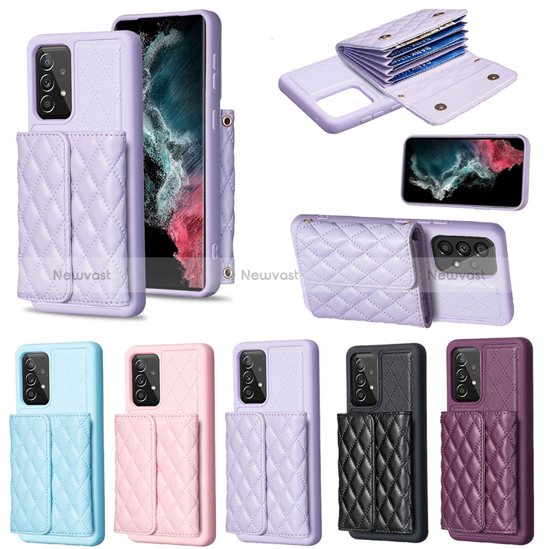 Soft Silicone Gel Leather Snap On Case Cover BF4 for Samsung Galaxy A52 5G