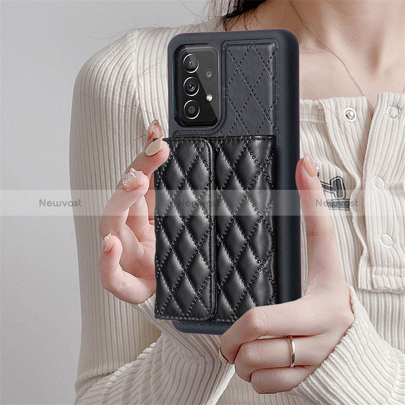 Soft Silicone Gel Leather Snap On Case Cover BF4 for Samsung Galaxy A52s 5G
