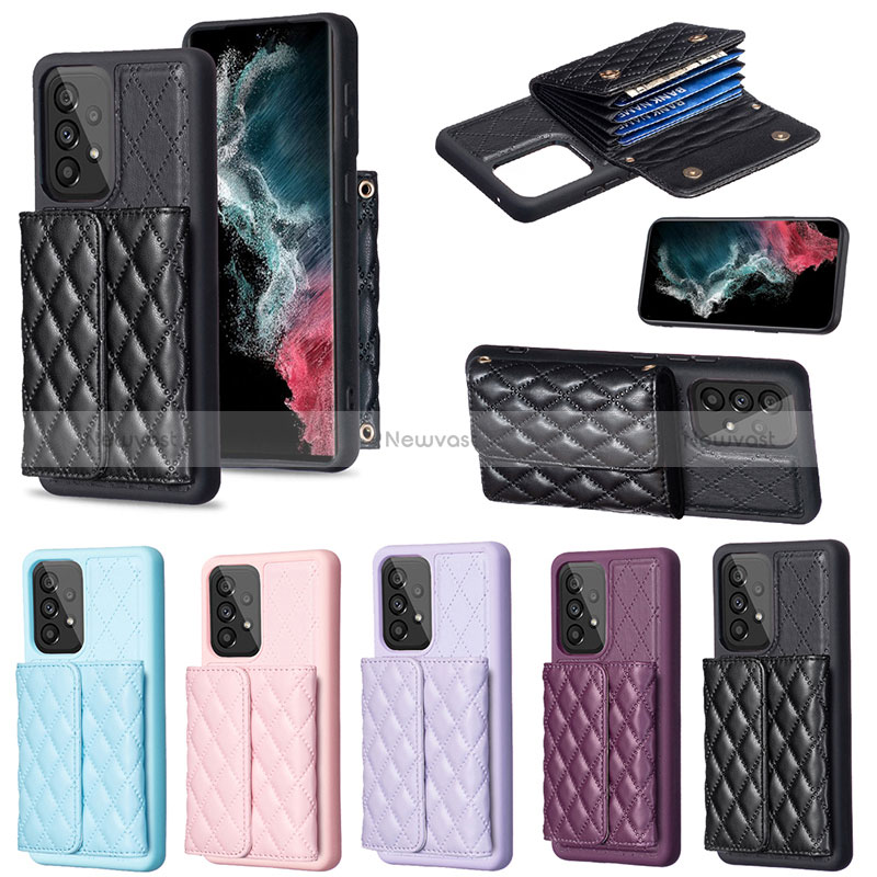 Soft Silicone Gel Leather Snap On Case Cover BF4 for Samsung Galaxy A53 5G