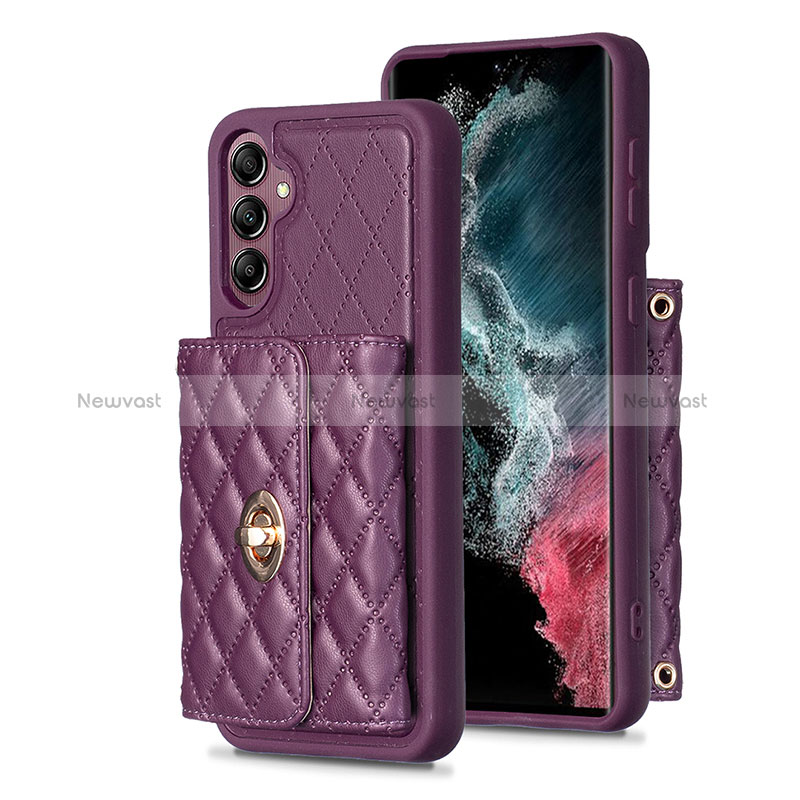 Soft Silicone Gel Leather Snap On Case Cover BF4 for Samsung Galaxy Jump3 5G Purple