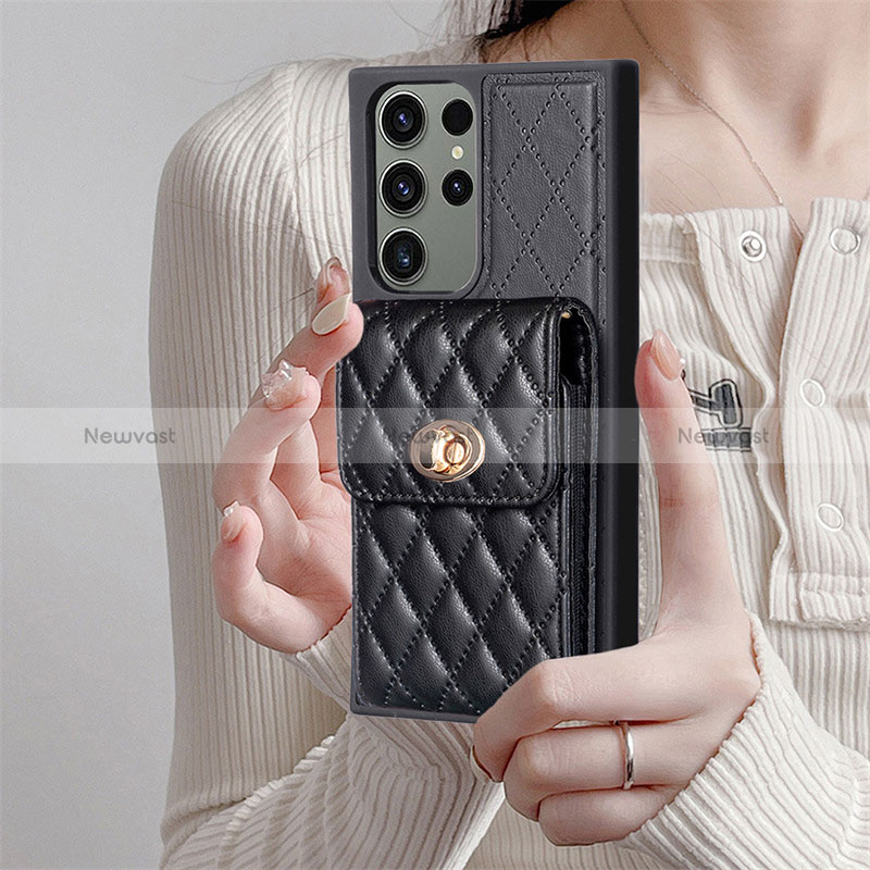 Soft Silicone Gel Leather Snap On Case Cover BF4 for Samsung Galaxy S24 Ultra 5G