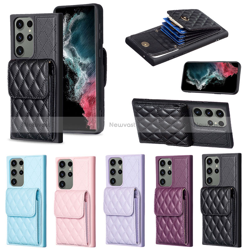 Soft Silicone Gel Leather Snap On Case Cover BF6 for Samsung Galaxy S22 Ultra 5G