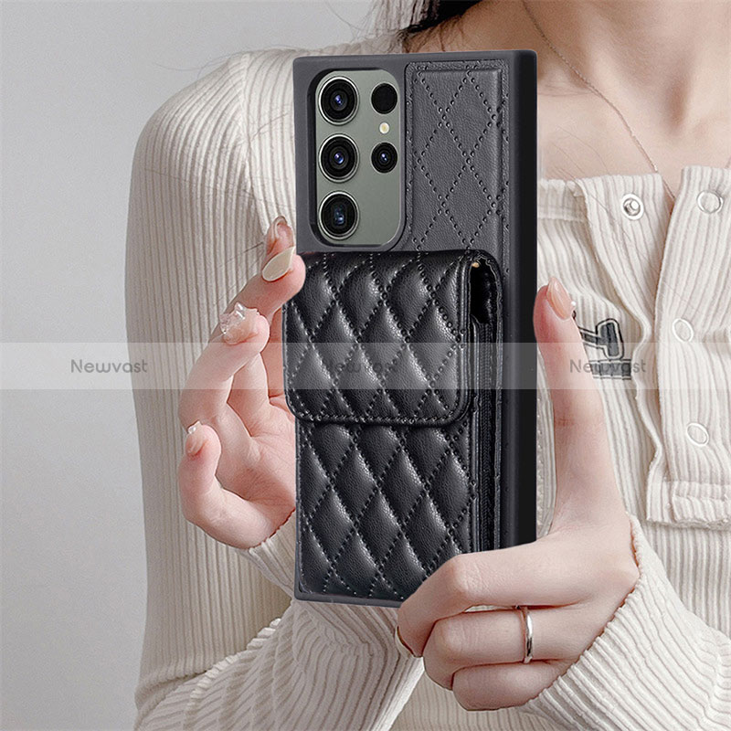 Soft Silicone Gel Leather Snap On Case Cover BF6 for Samsung Galaxy S24 Ultra 5G