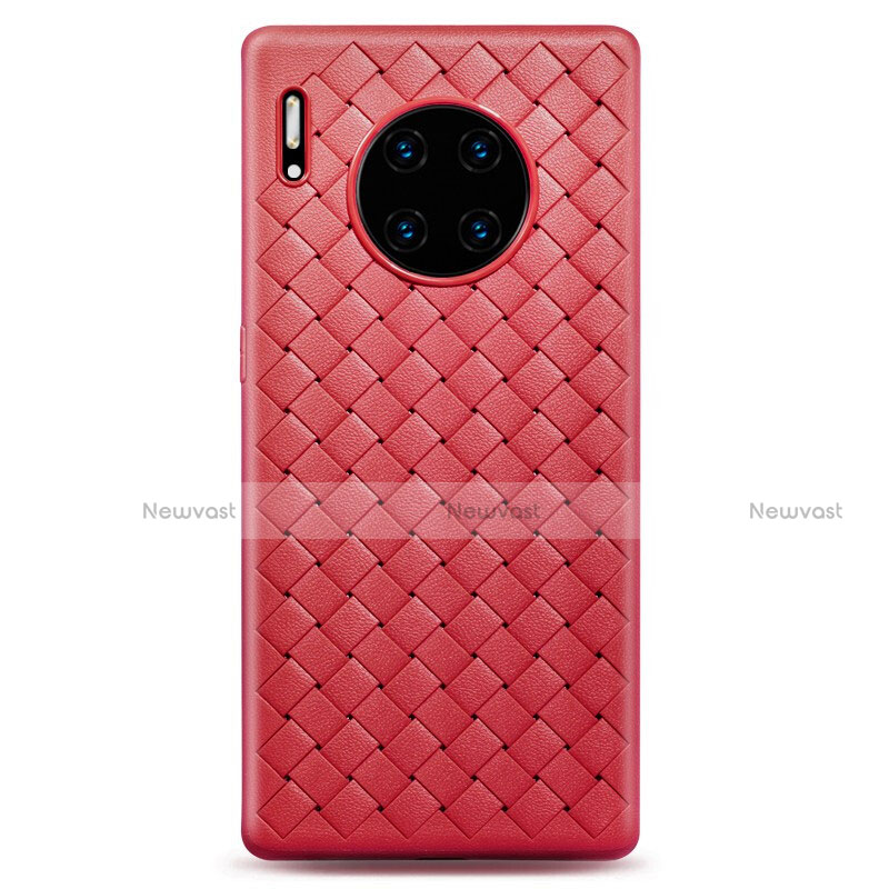 Soft Silicone Gel Leather Snap On Case Cover D01 for Huawei Mate 30 Pro Red