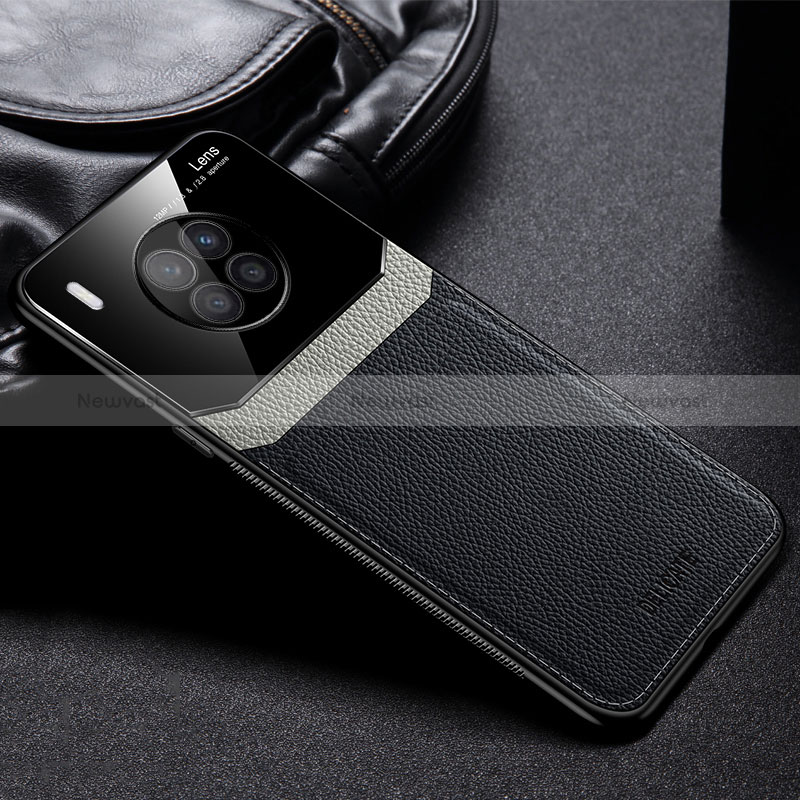 Soft Silicone Gel Leather Snap On Case Cover FL1 for Huawei Honor 50 Lite Black