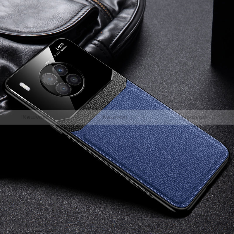 Soft Silicone Gel Leather Snap On Case Cover FL1 for Huawei Honor 50 Lite Blue