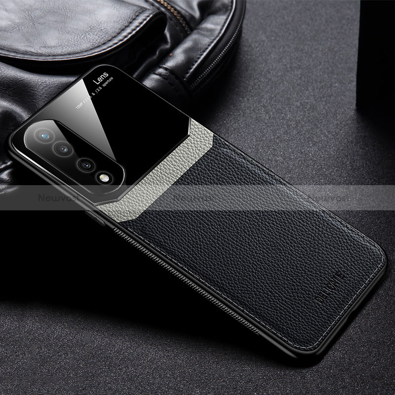 Soft Silicone Gel Leather Snap On Case Cover FL1 for Huawei Honor 70 Pro+ Plus 5G Black