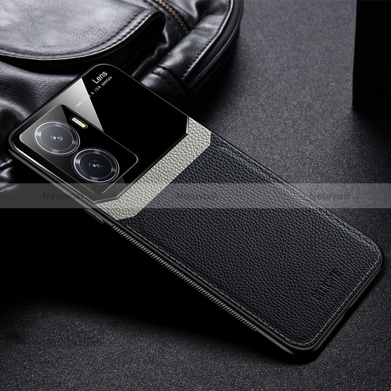 Soft Silicone Gel Leather Snap On Case Cover FL1 for Huawei Honor 90 Lite 5G Black