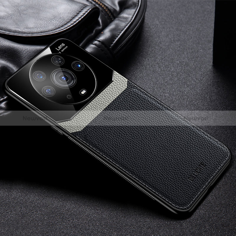 Soft Silicone Gel Leather Snap On Case Cover FL1 for Huawei Honor Magic3 Pro 5G Black