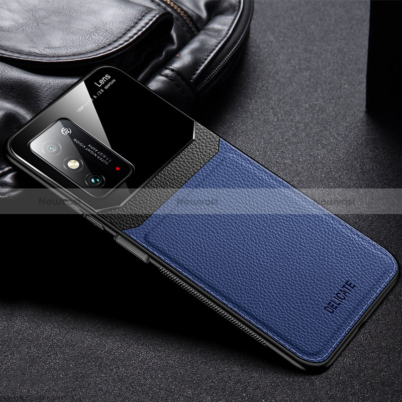 Soft Silicone Gel Leather Snap On Case Cover FL1 for Huawei Honor X10 Max 5G Blue