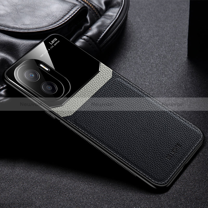 Soft Silicone Gel Leather Snap On Case Cover FL1 for Huawei Honor X40i 5G Black