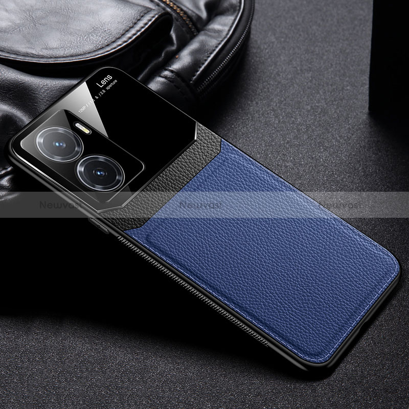 Soft Silicone Gel Leather Snap On Case Cover FL1 for Huawei Honor X50i 5G Blue