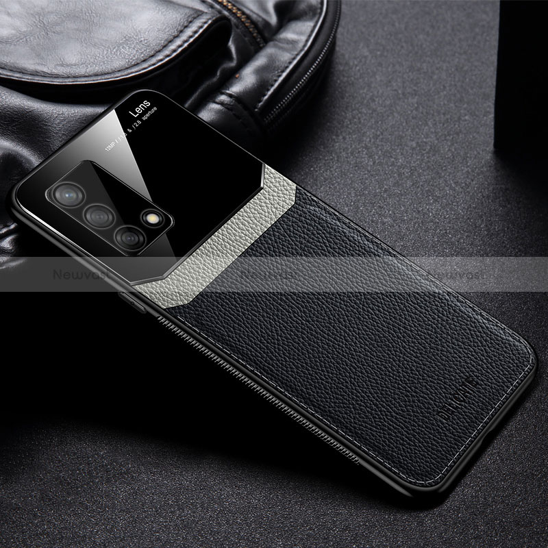 Soft Silicone Gel Leather Snap On Case Cover FL1 for Oppo F19 Black