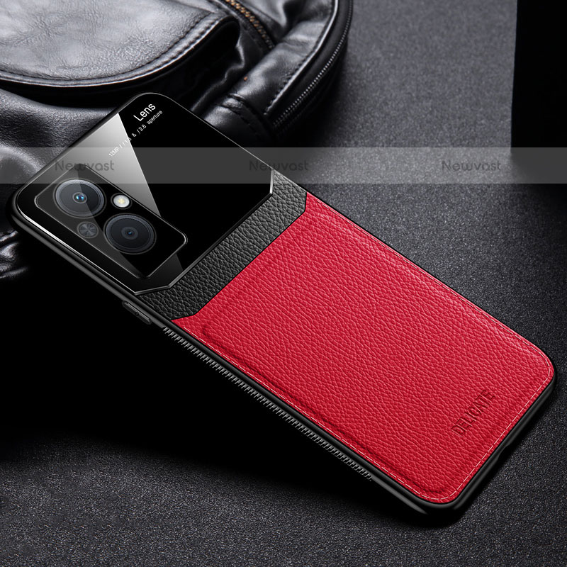 Soft Silicone Gel Leather Snap On Case Cover FL1 for Oppo F21s Pro 5G Red