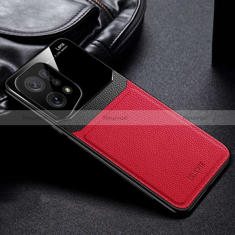 Soft Silicone Gel Leather Snap On Case Cover FL1 for Oppo Find X5 5G Red