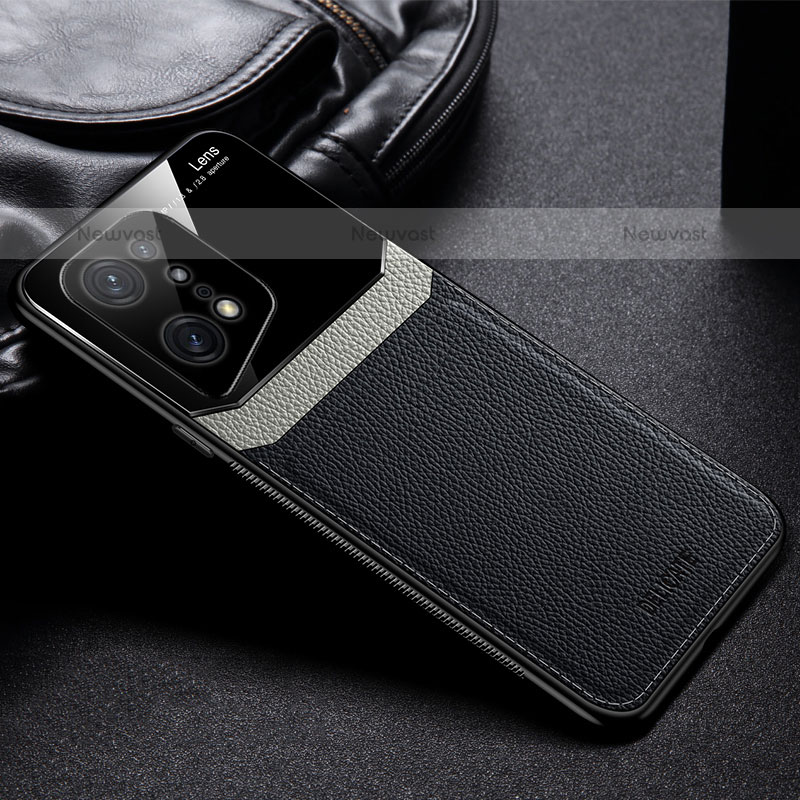 Soft Silicone Gel Leather Snap On Case Cover FL1 for Oppo Find X5 Pro 5G Black